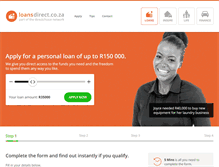 Tablet Screenshot of loansdirect.co.za